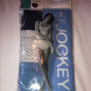 NIP Women’s Jockey Navy, blue and white Polka Dot Briefs Size 7 classic fit